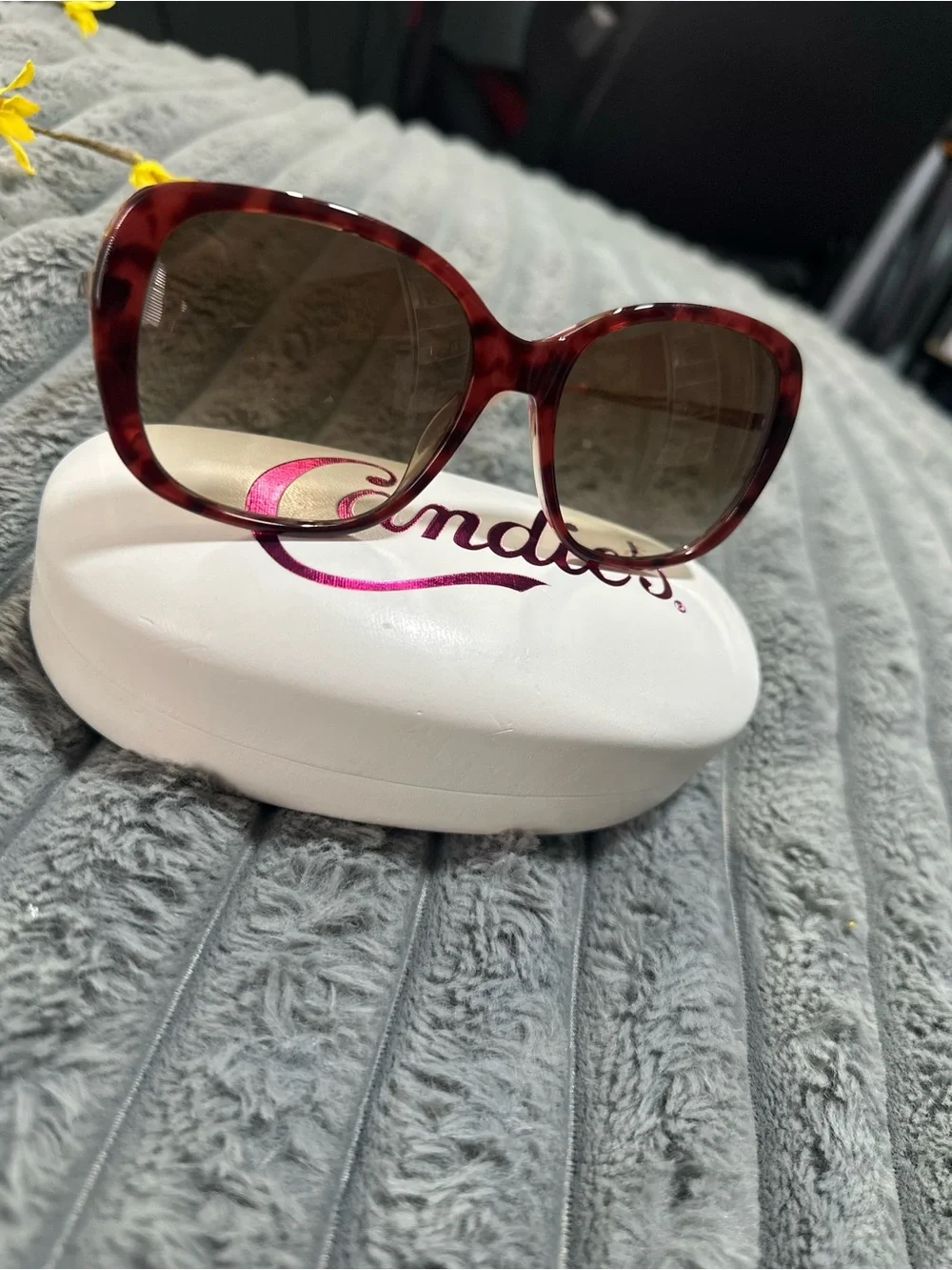 Candie's Pink Tortoise Cat-Eye Sunglasses